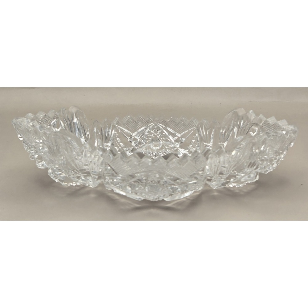 Vintage Serving Dishes Clear Cut Crystal Featuring Star Of David & Pinwheel B#27 - Picture 3 of 15